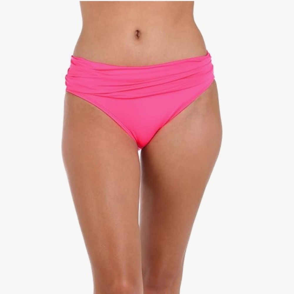 La Blanca Women's Island Goddess Banded Hipster Swimsuit Bottom, Bright Pink, 8